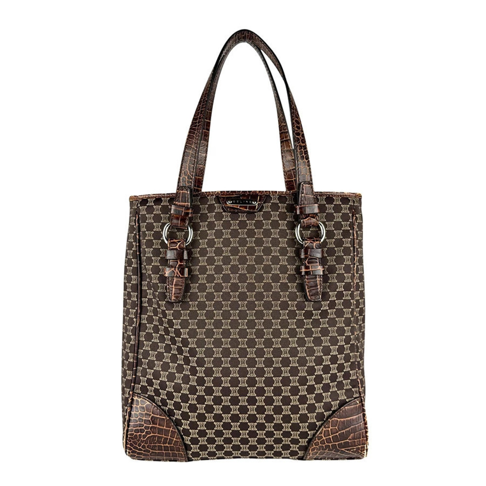 Celine handbag Macadam canvas leather brown